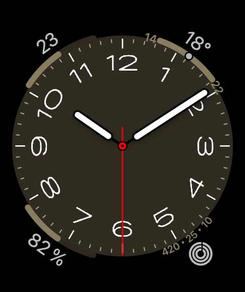 Metropolitan watch face in sage grey