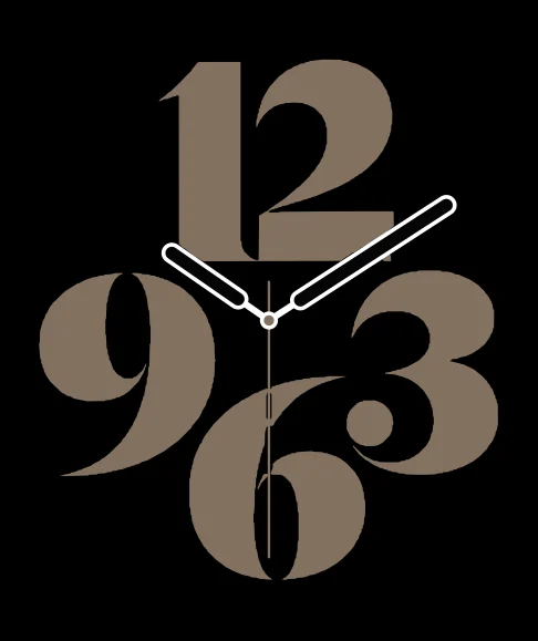 Typograph watch face in stone