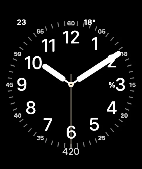 Utility watch face in cream